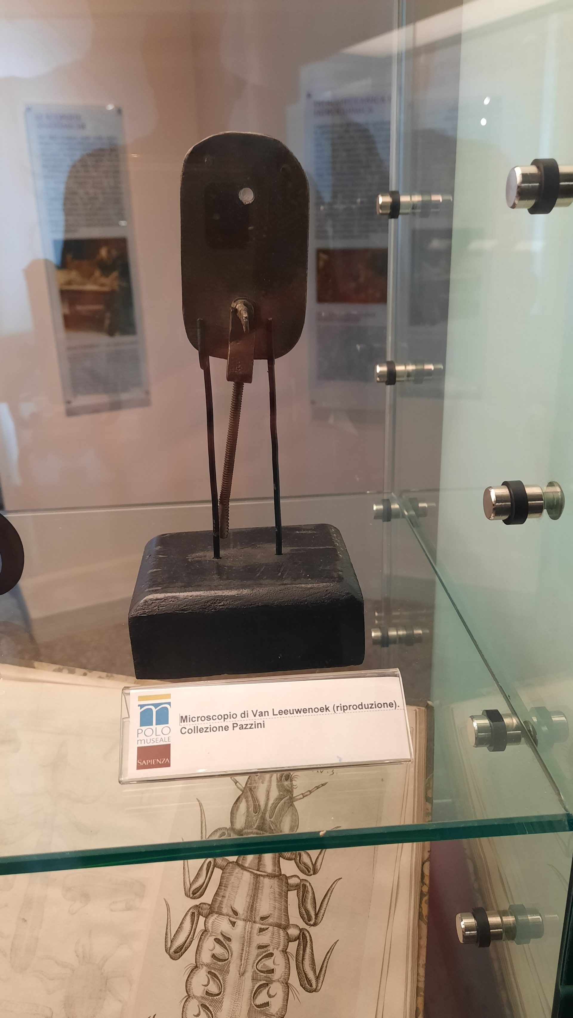Antonie van Leeuwenhoek's microscope (replica), Rome.jpg